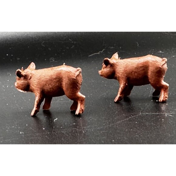 Allstate Marx Happi Time Farm Playset 1959 Auburn Red 2 Pigs Tim Mee PPC - Picture 8 of 12